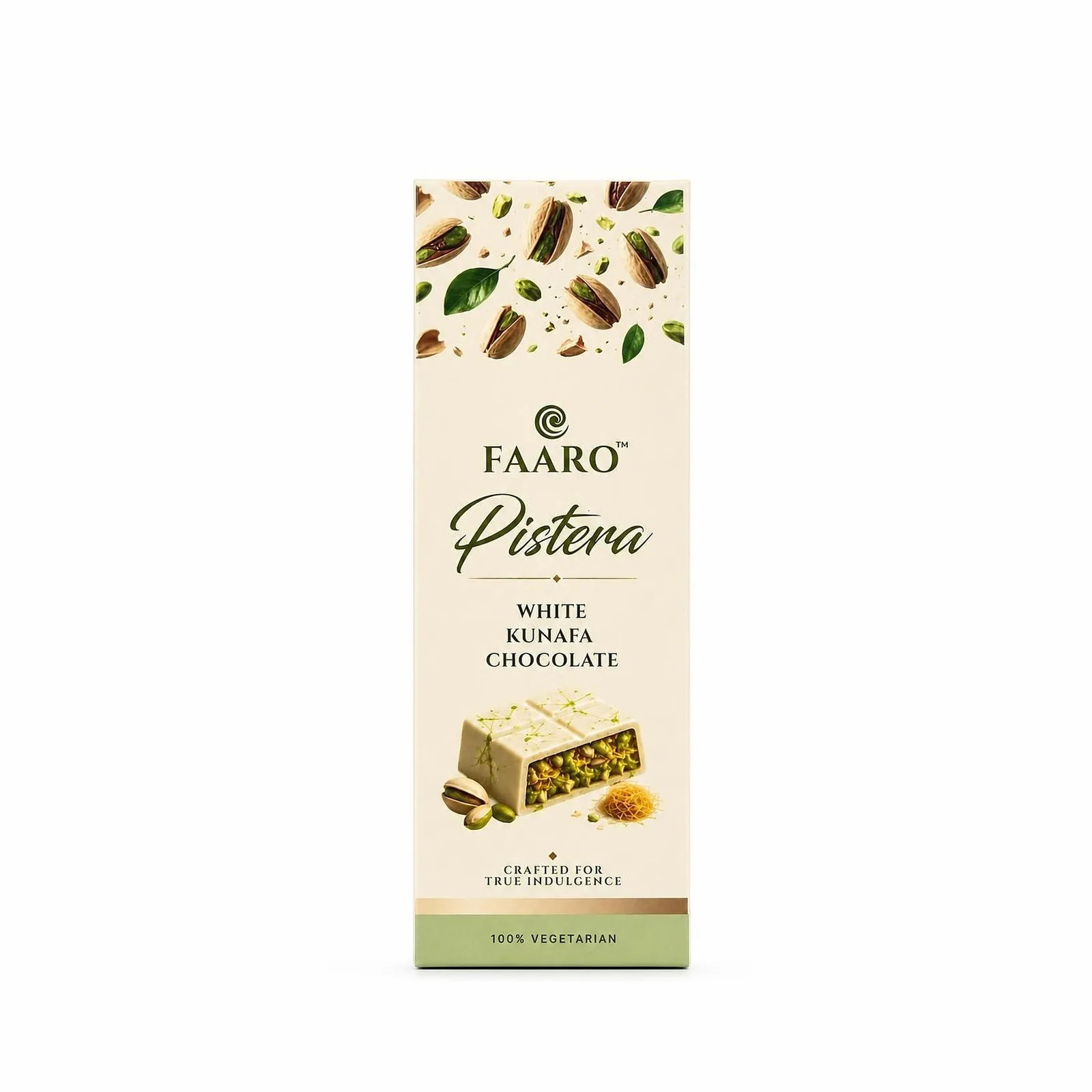 Pistachio Kunafa White Chocolate — front of pack