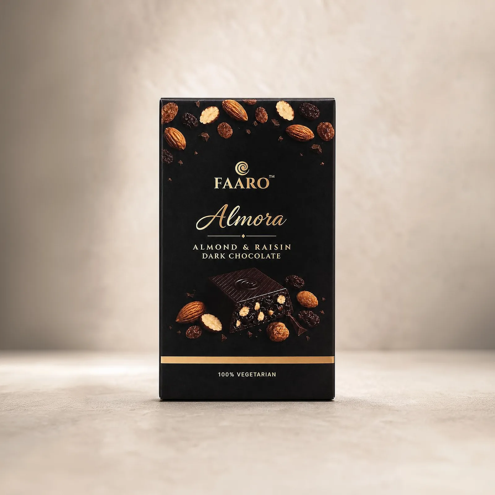 Roasted Almond & Raisin Dark Chocolate — front of pack