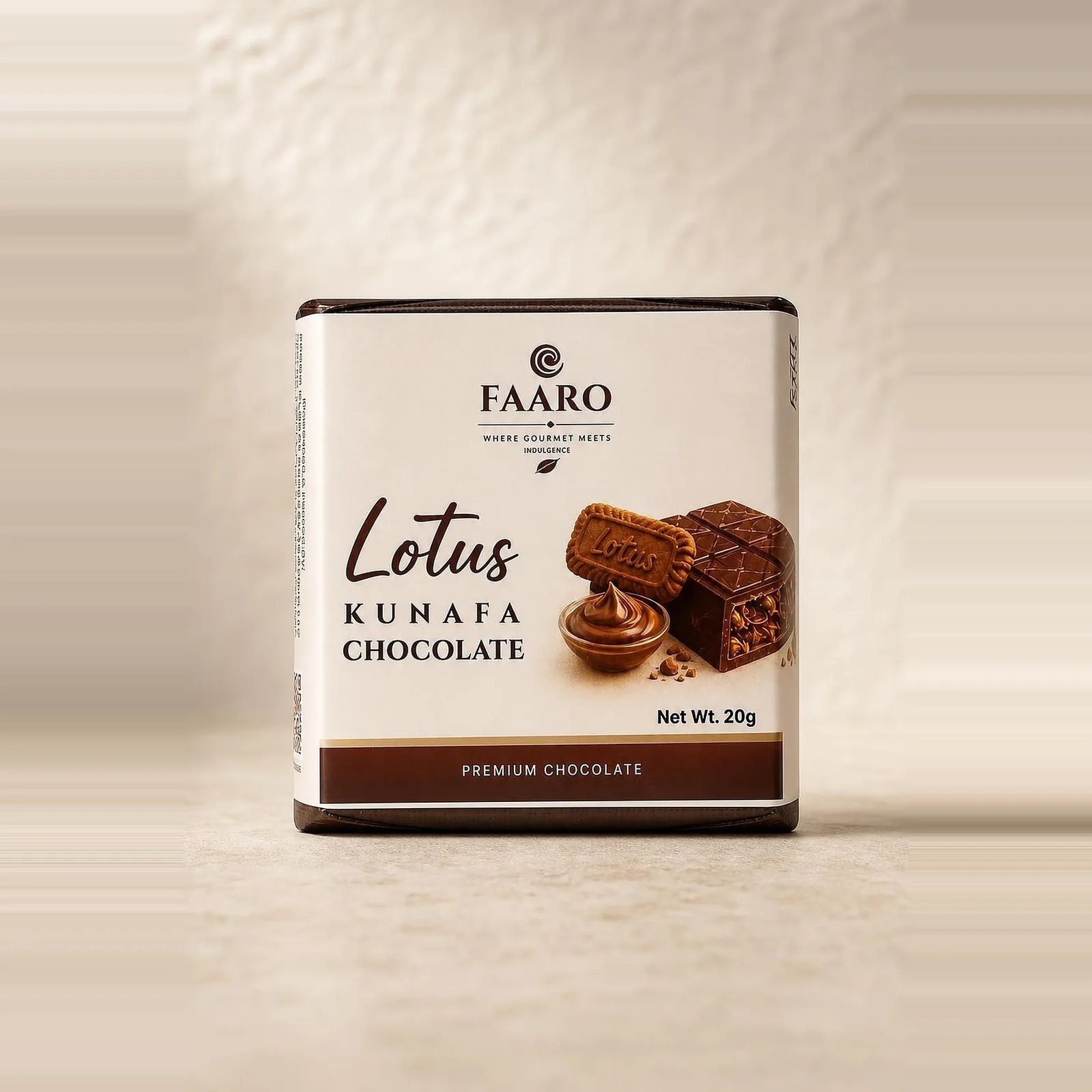 Lotus Kunafa Milk Chocolate (20g) — front of pack