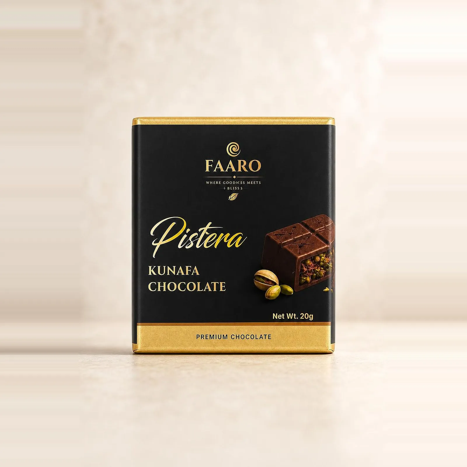 Pistachio Kunafa Milk Chocolate (20g) — front of pack
