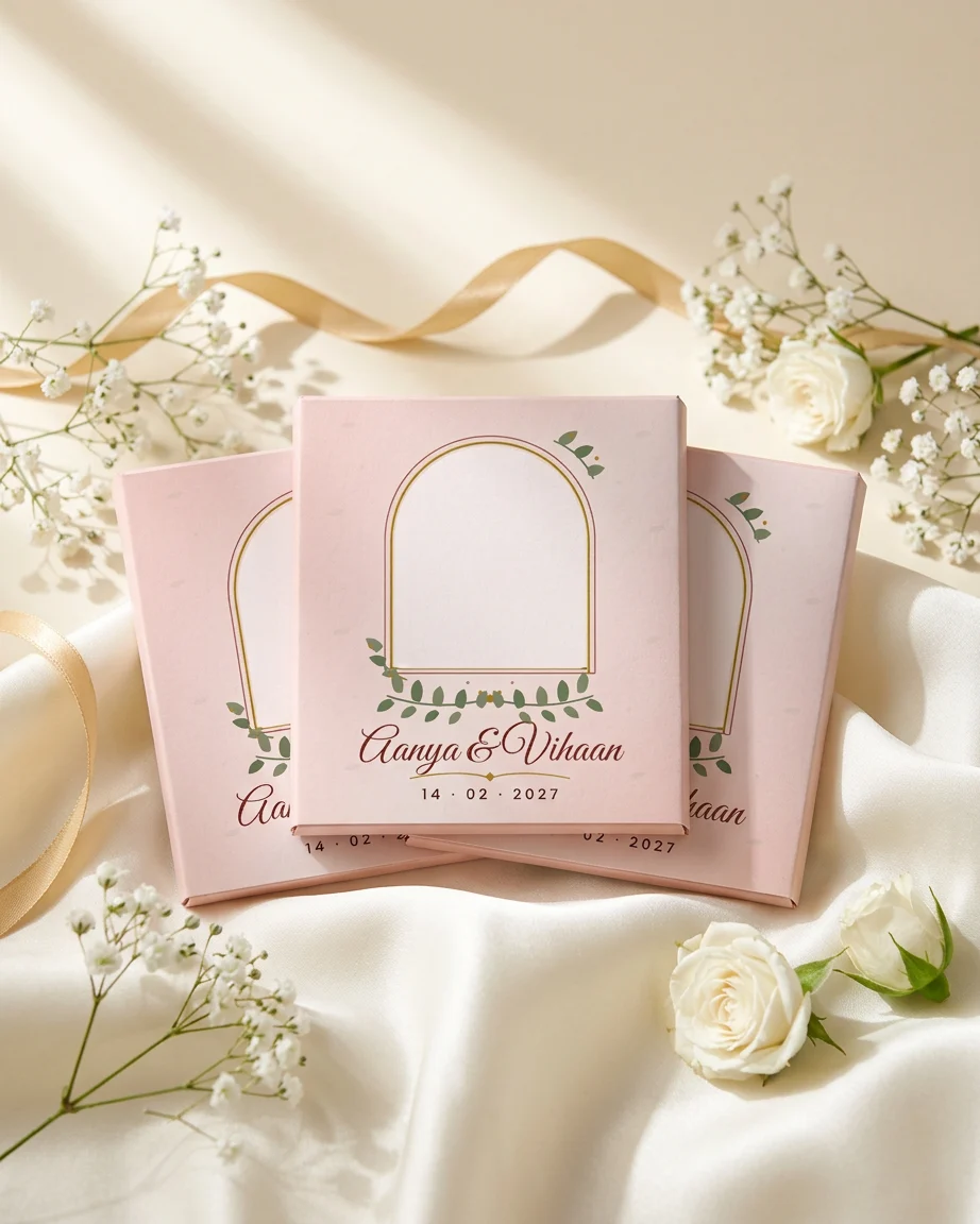 Botanica — personalised wedding favours in blush