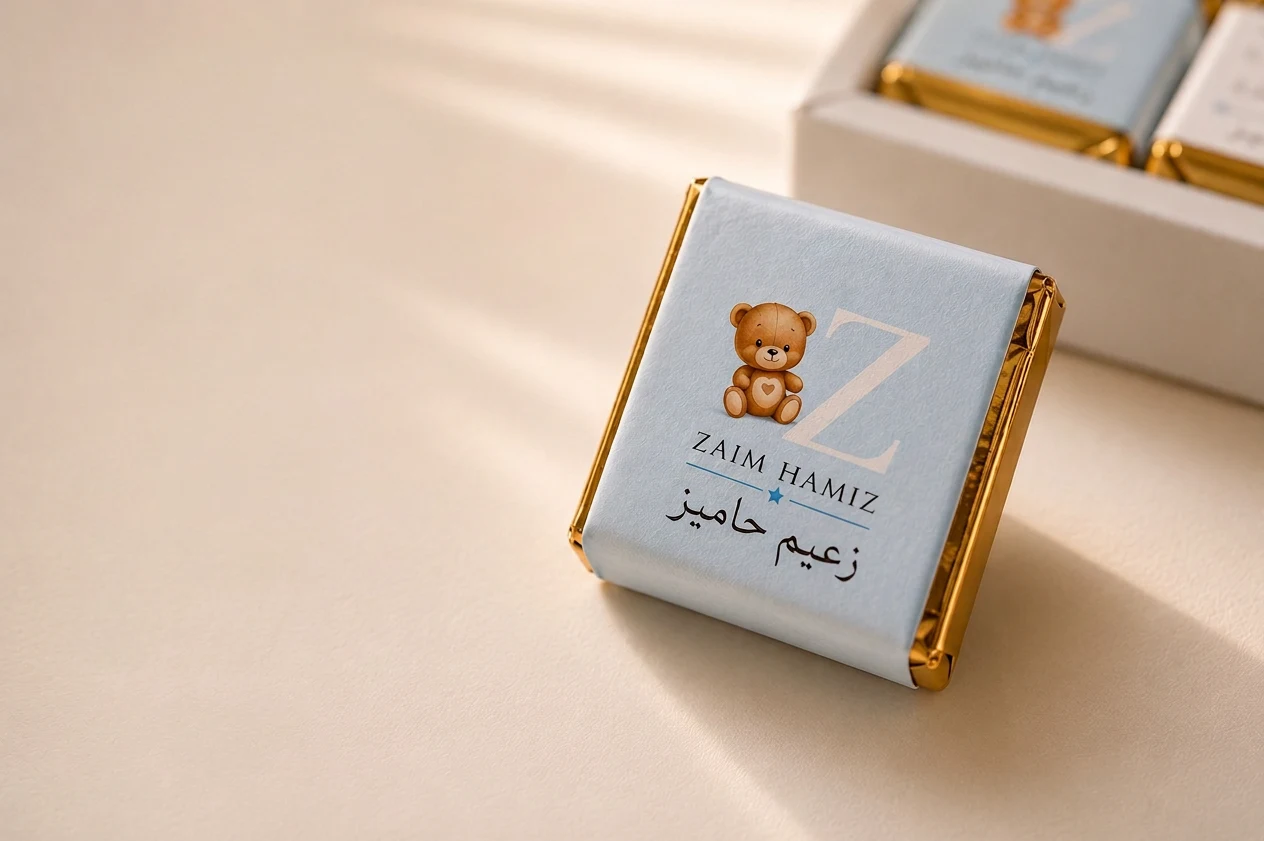 Every detail, made personal — a custom name in two languages